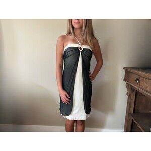 Vintage 1990s White & Black Dress - Dave and Johnny by Laura Ryner